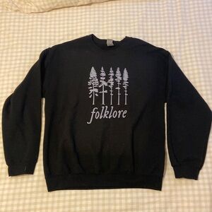 Taylor Swift Folklore Album Black Crewneck